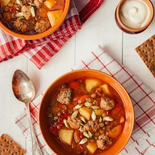 Lentejas estofadas con verduras